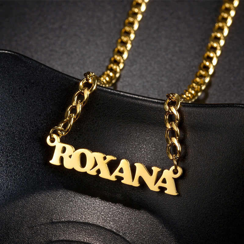 Personalized Name Hollow-out English Letter Necklace
