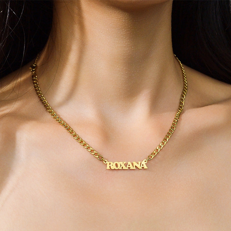 Personalized Name Hollow-out English Letter Necklace