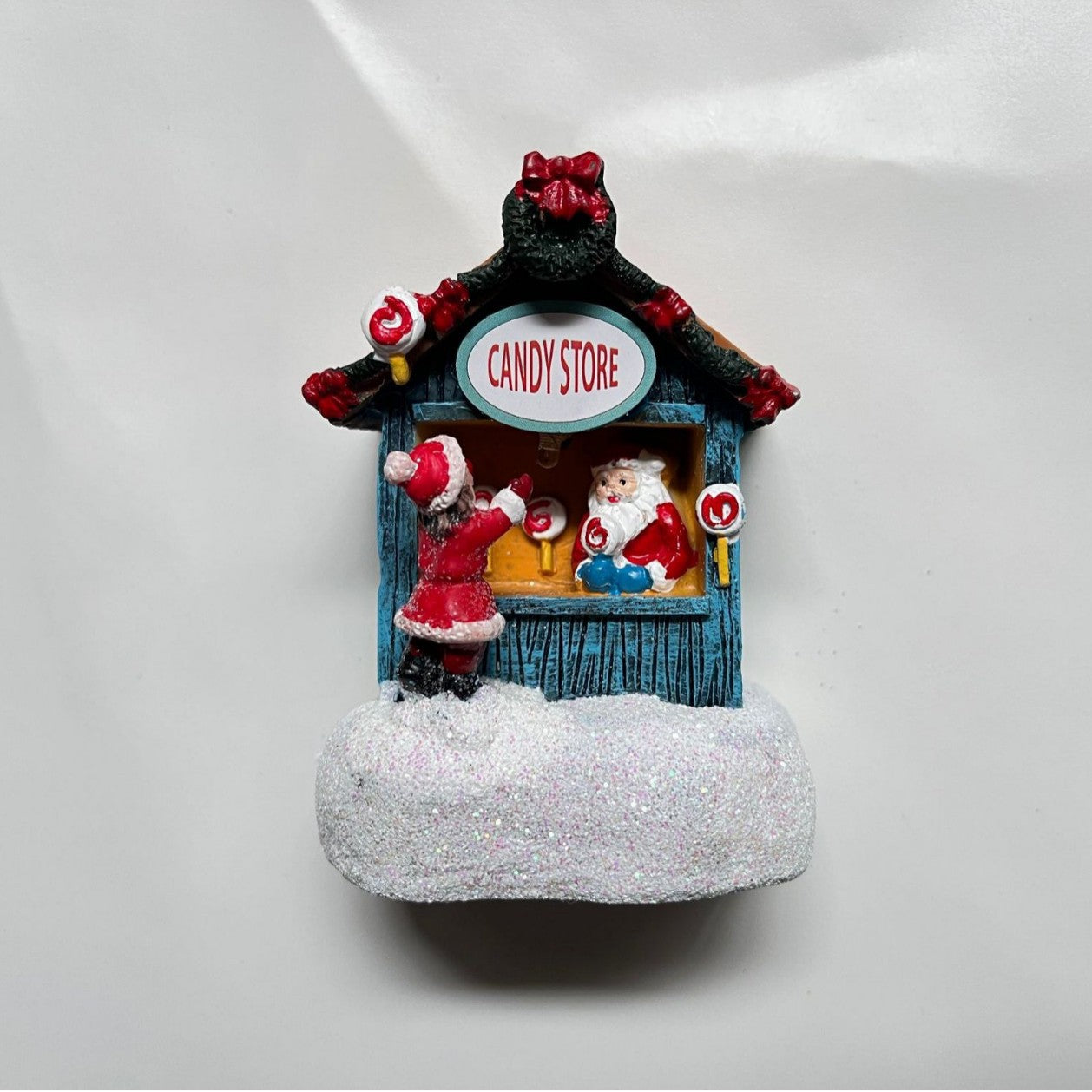 Christmas Resin Mini House Santa Shop Ornament