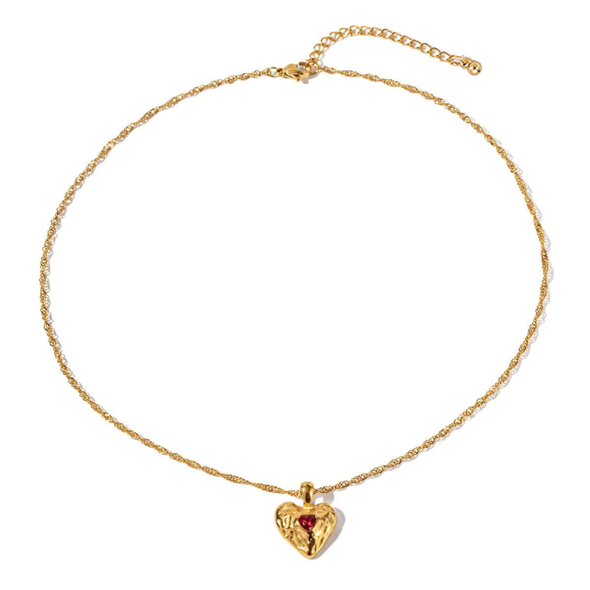 Heart-shaped Alloy Necklace with Rhinestones